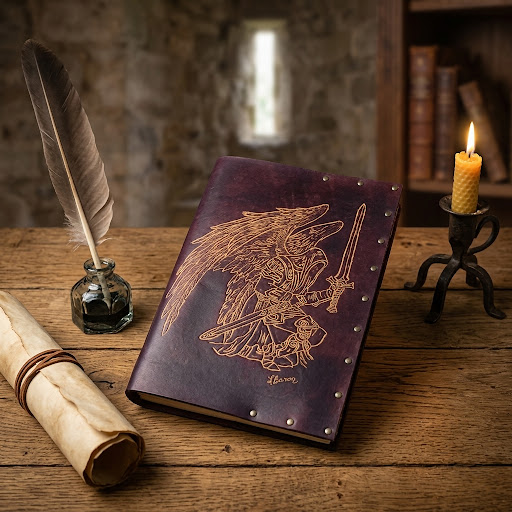 Grimoire en Cuir - L'Archange Guerrier