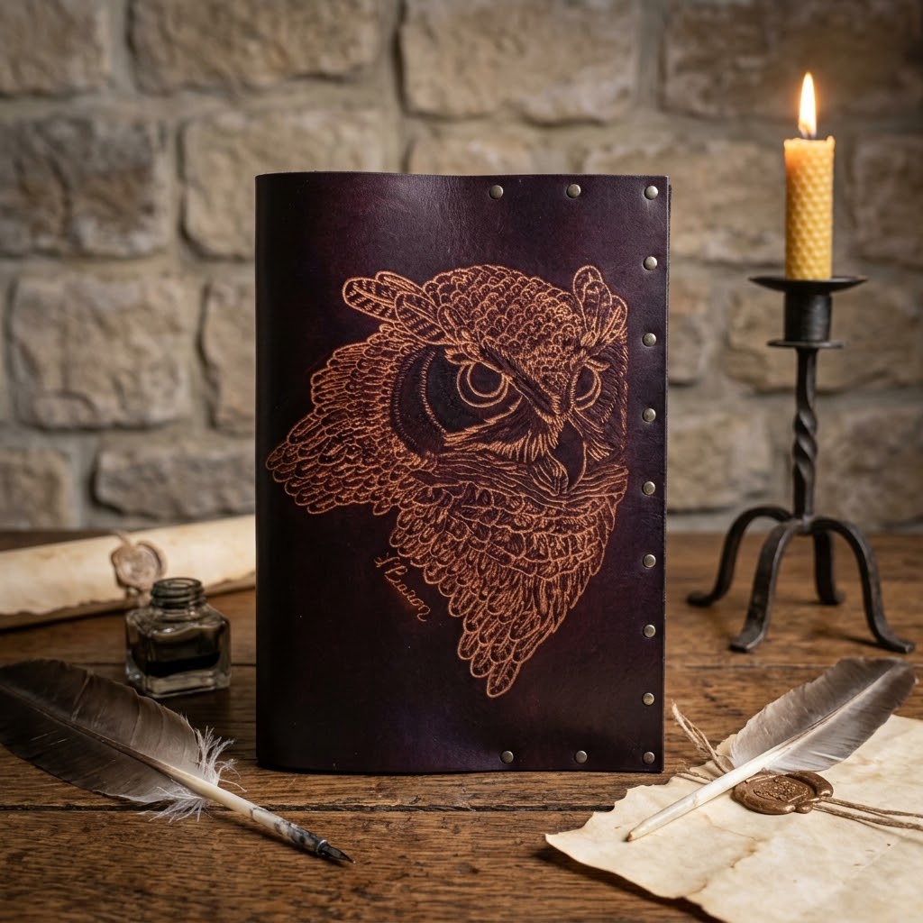 Grimoire en Cuir - Le Grand Duc