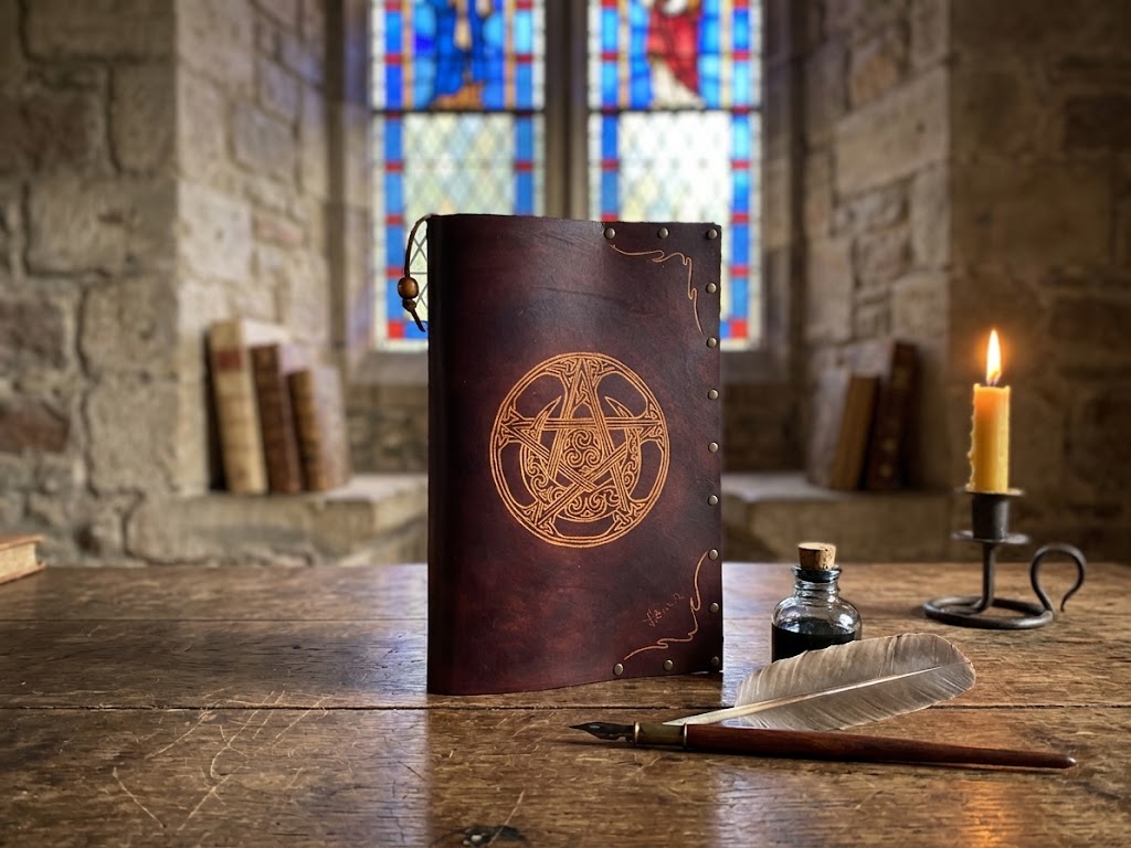 Grimoire en Cuir - Pentacle Celtique