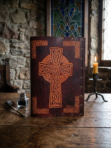 Grimoire en Cuir - Grande Croix Entrelacée