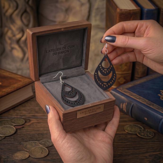 Boucles d'oreilles en cuir - Goutte Bohème